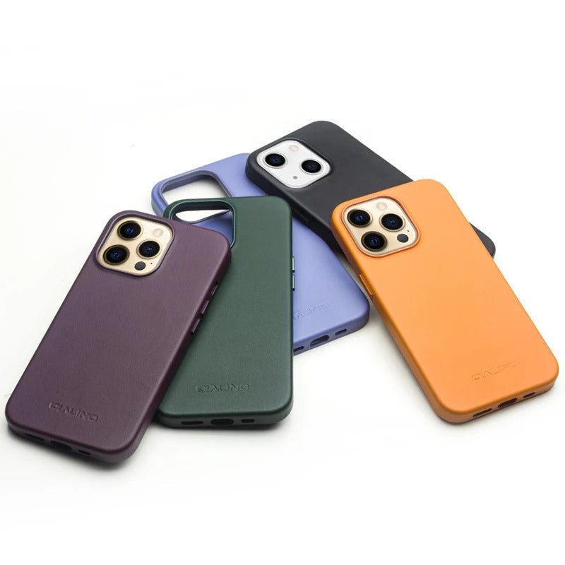 MagSafe Compatible Genuine Leather Case for Apple iPhone 13