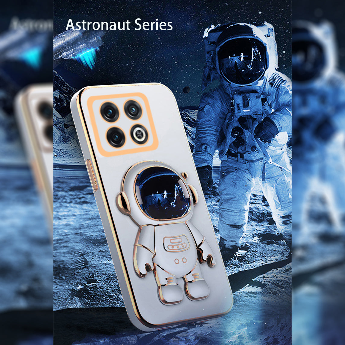 Astronaut Luxurious Gold Edge Back Case For OnePlus 10T