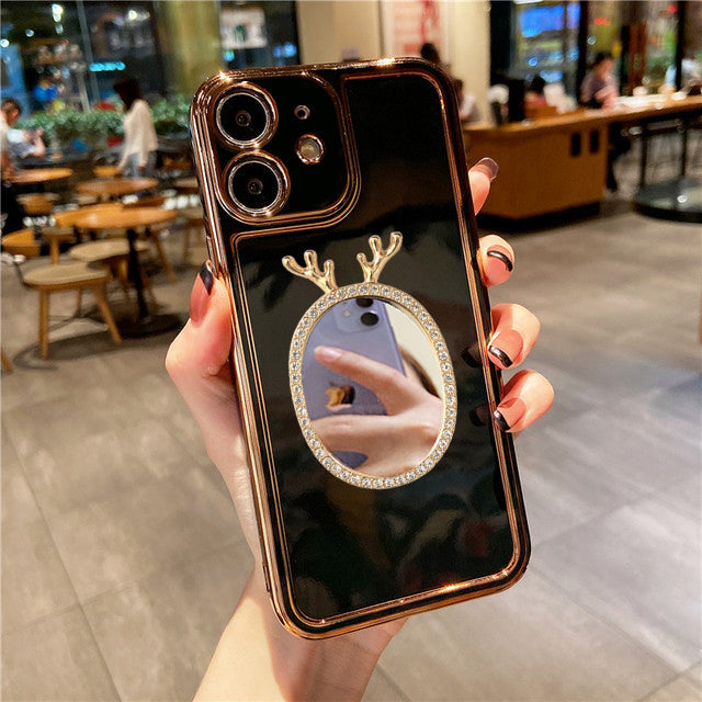 Luxury Plating Mirror Back Girlish Phone Case for Apple iPhone 11