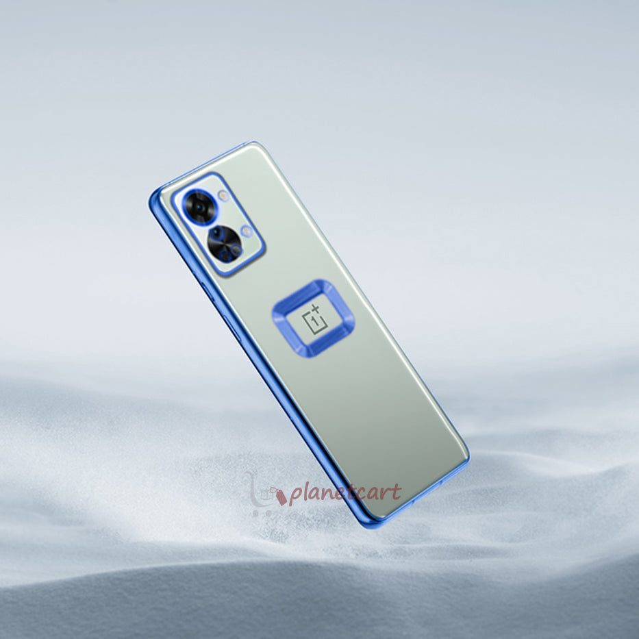 The Premium Electroplated Square Silicon Clear Camera Protection Back Case Cover For OnePlus Nord 2T