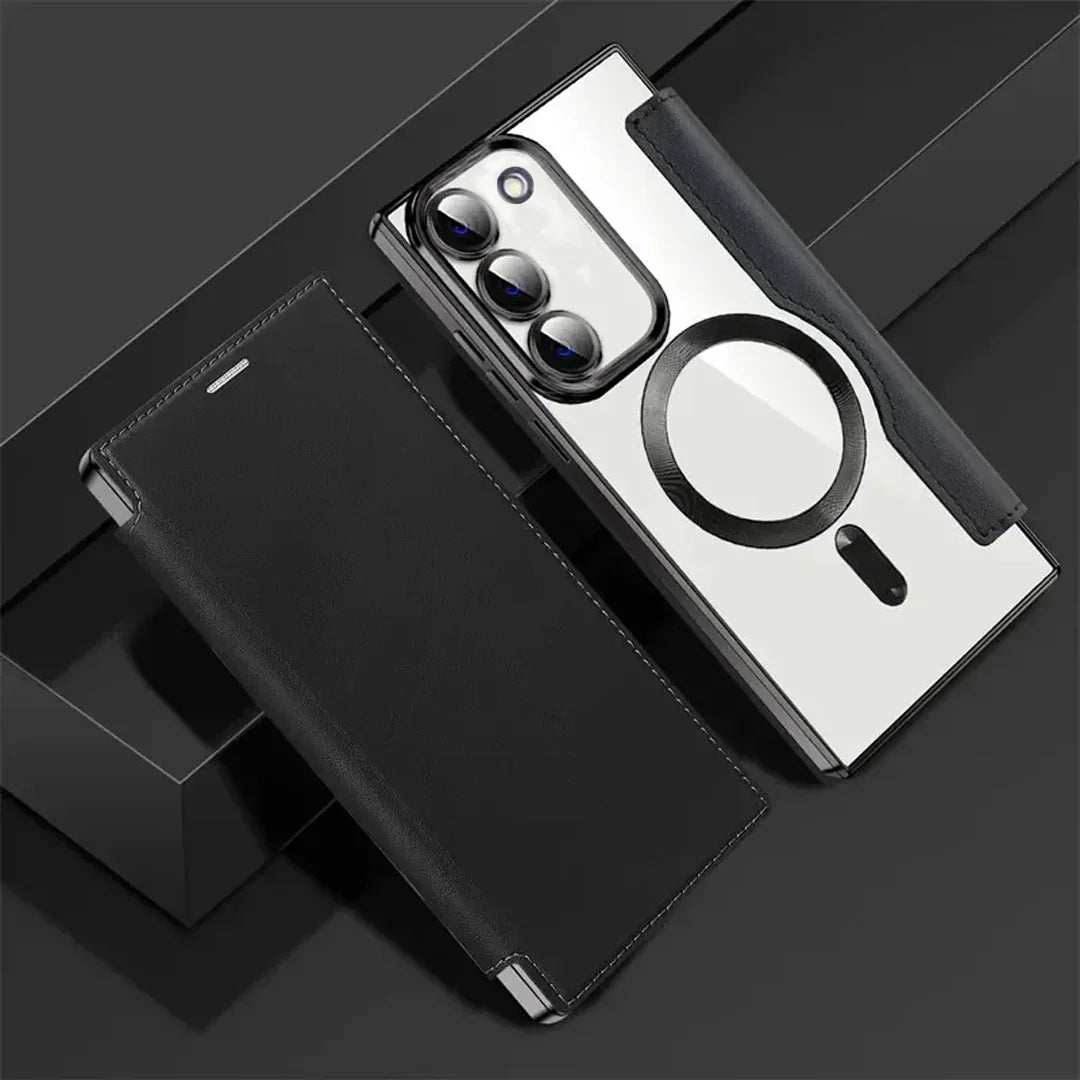 Magnetic Magsafe Genuine Leather Flip Case For Samsung