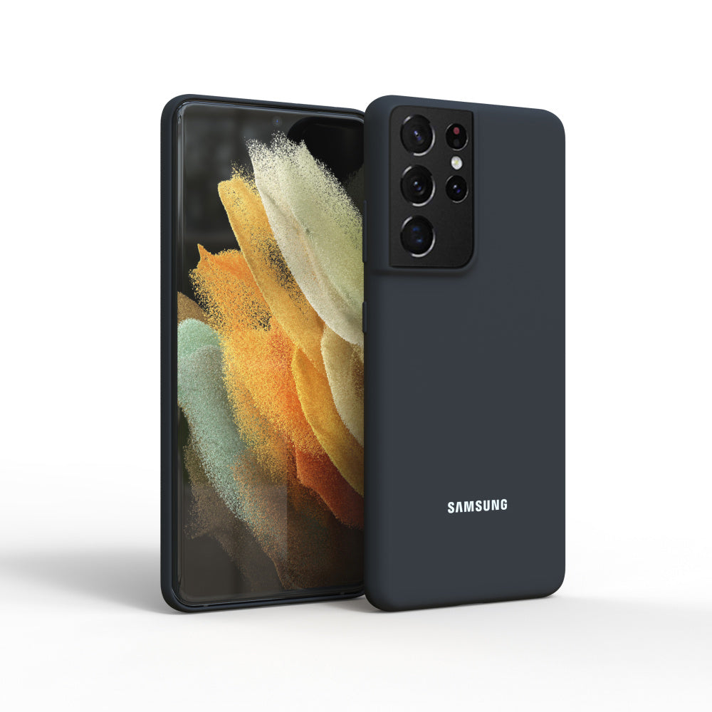 Premium Liquid Silicone Back Case Cover For Samsung Galaxy S21 Ultra