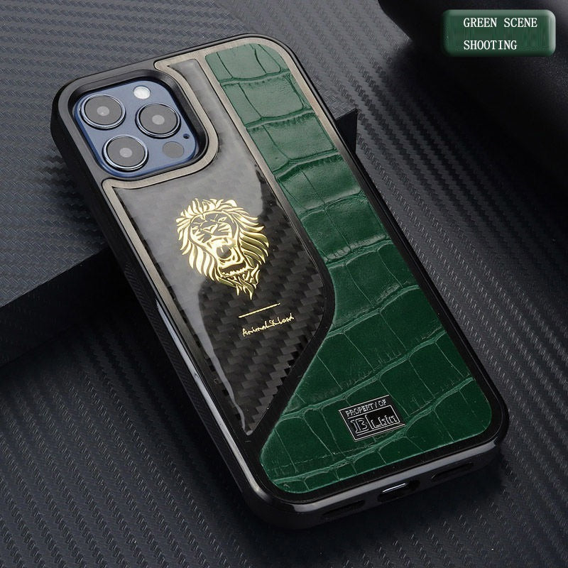 Belbin Genuine Leather Carbon Fiber Case For iPhone 13 Pro Max