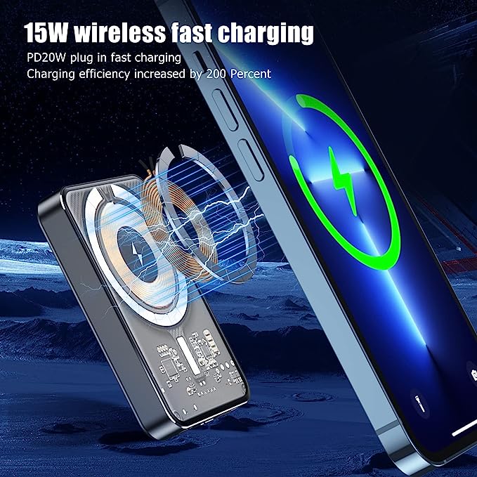 Totu Magsafe Transparent Quick Charge Power Bank 20W with Type-C to Lightning PD Cable