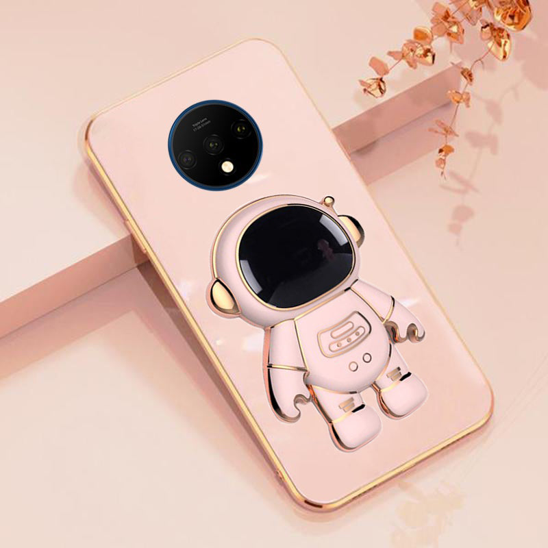 Astronaut Luxurious Gold Edge Back Case For Oneplus 7T
