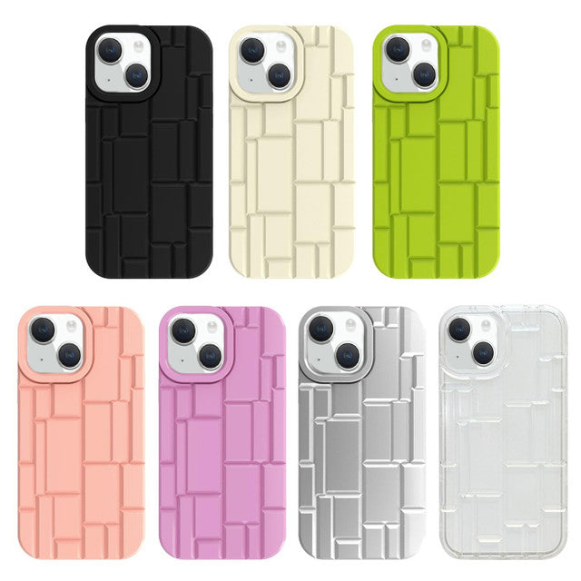 3D Silicone High Elastic line stripe design Case For iPhone 13