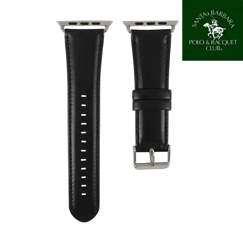 iWatch Relica Series Genuine Santa Barbara Leather Strap - Black