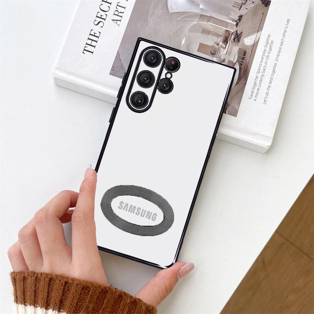 Premium Electroplated Luxury Square Silicon Clear Logo Cut Camera Protection Back Case Cover For Samsung S22 Ultra