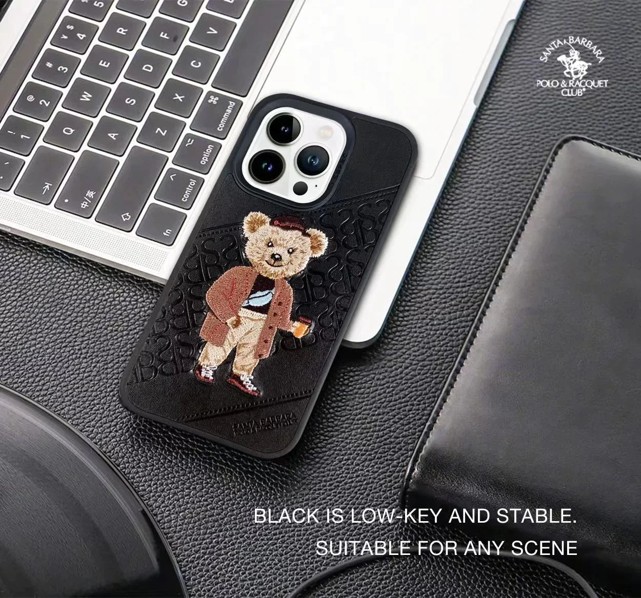 Santa Barbara Classic Crete Series Genuine Leather Case For iPhone 15 Pro Max