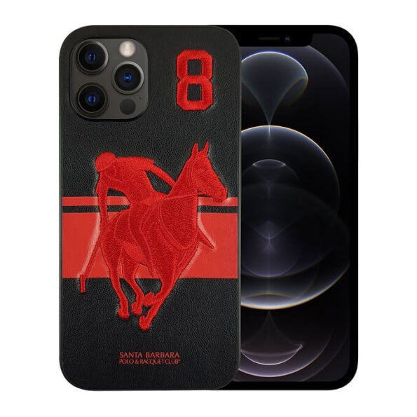 Santa Barbara Garner Series Genuine Leather Black Case For iPhone 13 - planetcartonline