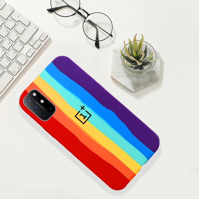 Rainbow Liquid Silicone Soft Case For Oneplus 8T - planetcartonline