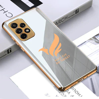 Bird Luxurious Gold Edge Glass Back Case For Samsung Galaxy A72