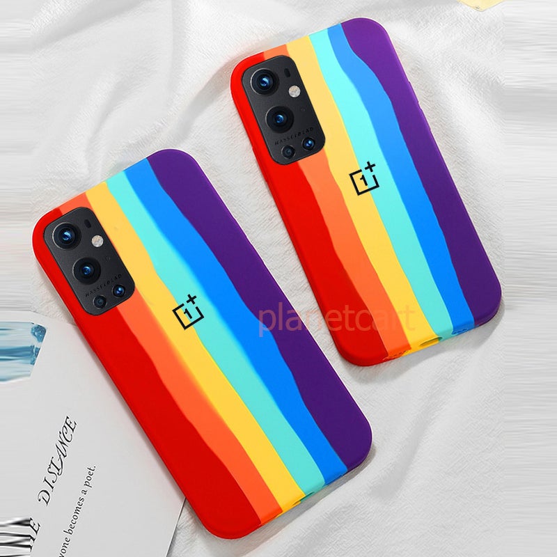 Rainbow Liquid Silicone Soft Case For Oneplus 9 Pro