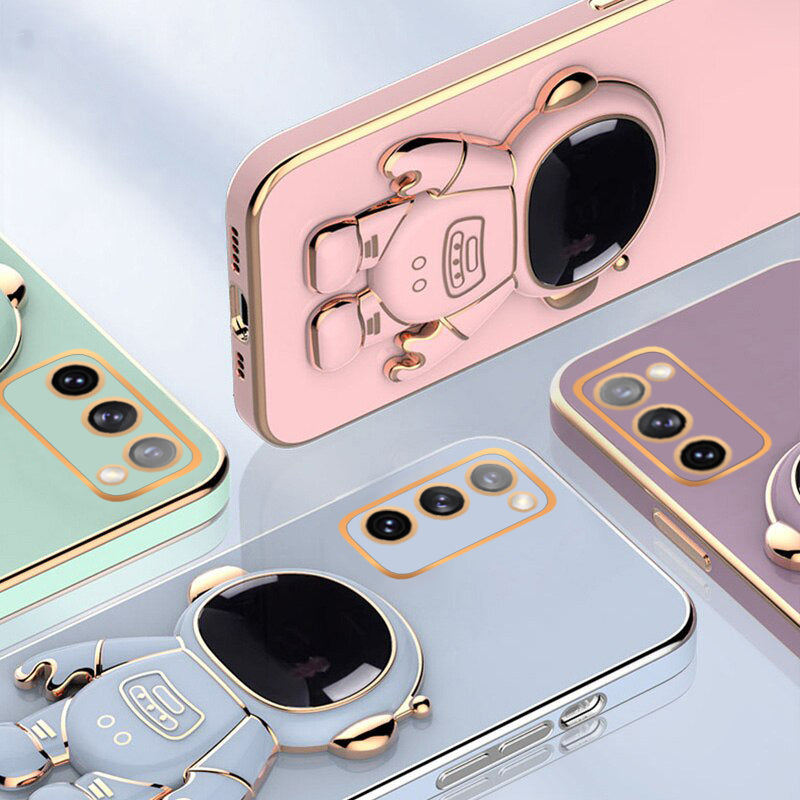 Astronaut Luxurious Gold Edge Back Case For Samsung Galaxy S20 FE