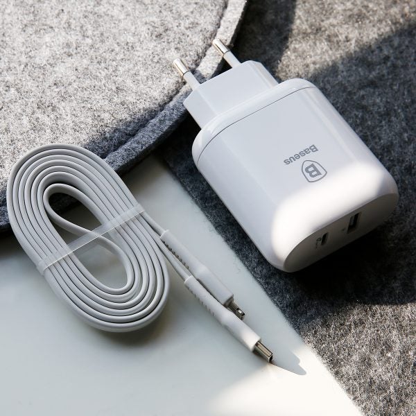 Baseus Bojure Series Type-C PD+U Quick Charge Charging Set 30W with Type-C to Lightning PD Cable Set