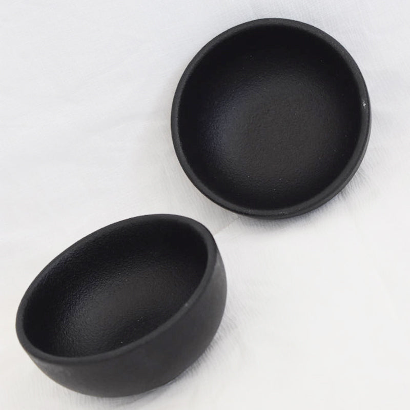Ariane Dazzle Black Vital Coupe Solid Ceramic Bowls 9 Cm - Set Of 2