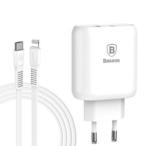 Baseus Bojure Series Type-C PD+U Quick Charge Charging Set 30W with Type-C to Lightning PD Cable Set