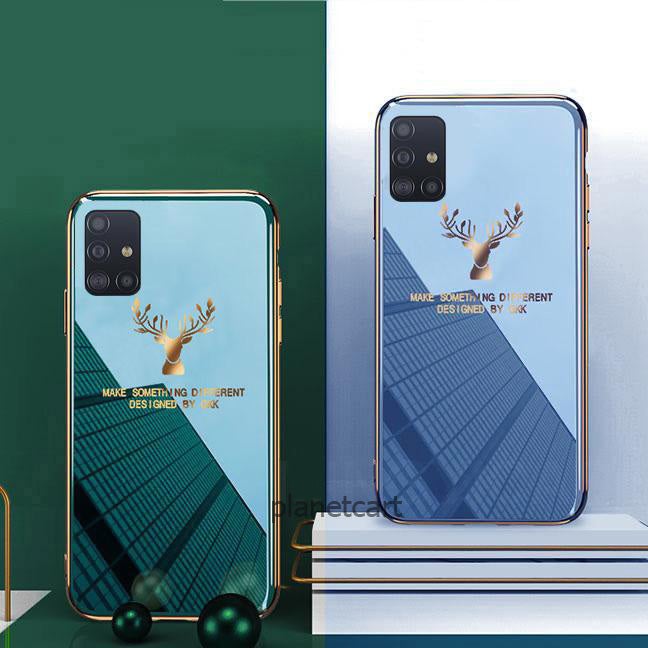 Luxury Electroplated Glass Case With Golden Edges For Samsung Galaxy A71