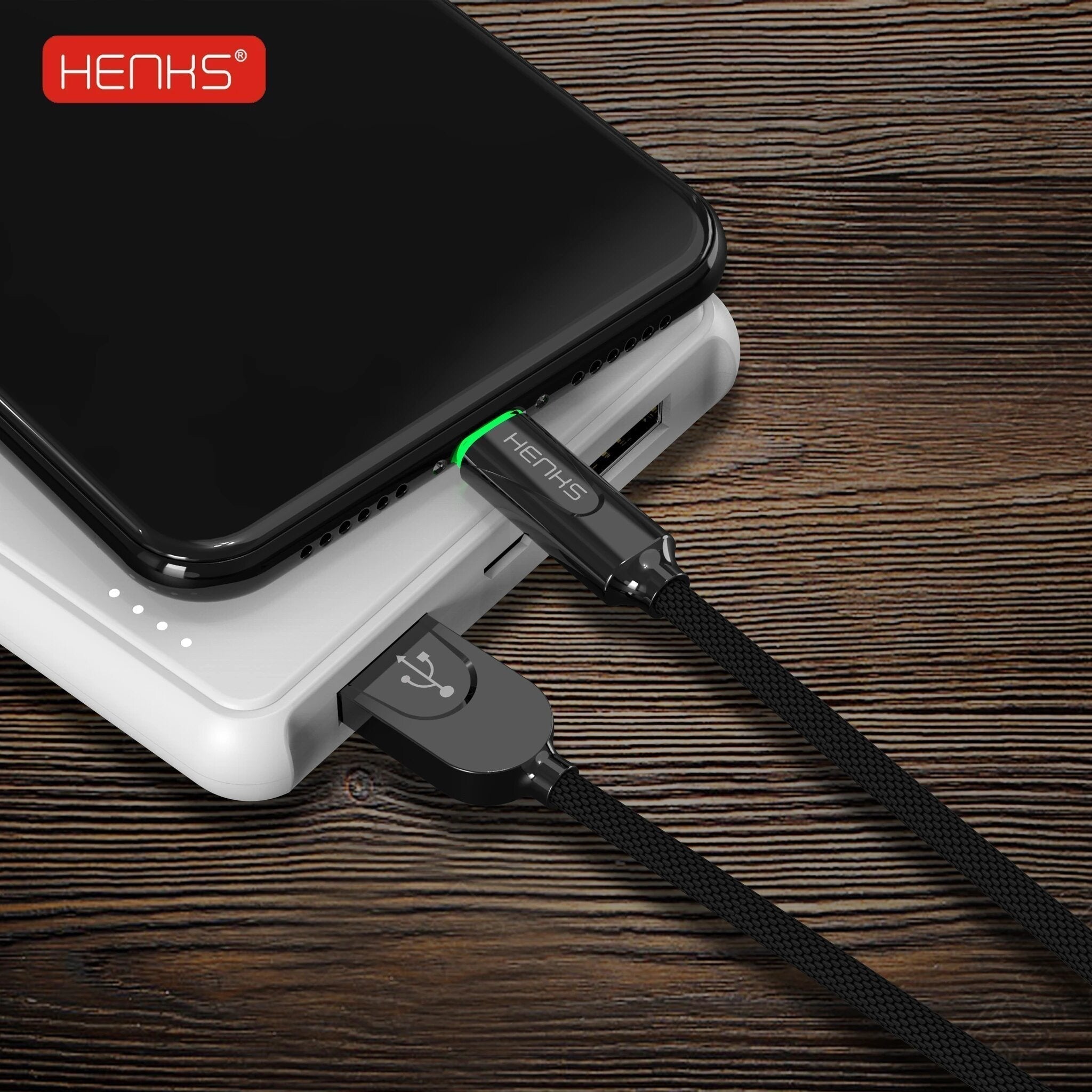HENKS Auto Disconnect Fast Charging USB Data Sync Metal Connector Cable for Apple iPhone - Planetcart
