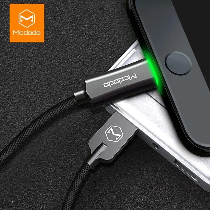 McDodo LED Light Auto Disconnect Fast Charging USB Data Sync Lightning Cable for Apple iPhone - Planetcart