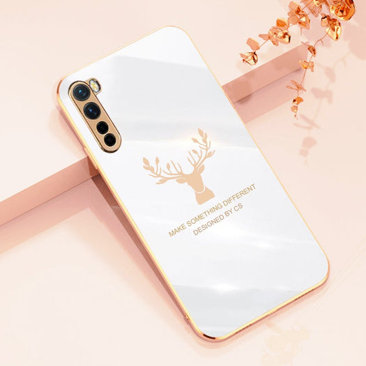 Deer Luxurious Gold Edge Glass Back Case For Oneplus Nord Series - planetcartonline
