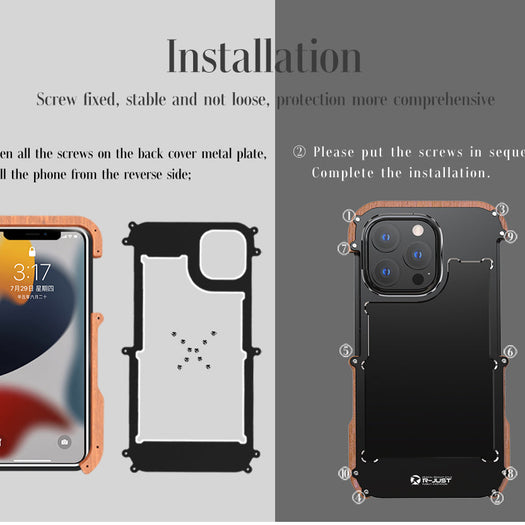 Ironwood Metal and Wooden Armor Bumper Case for iPhone 13