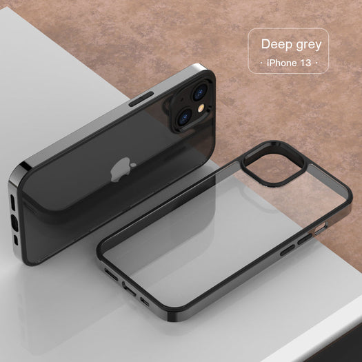 Luxury Transparent Electroplated Square Clear Back Bumper Case For iPhone 13 Pro