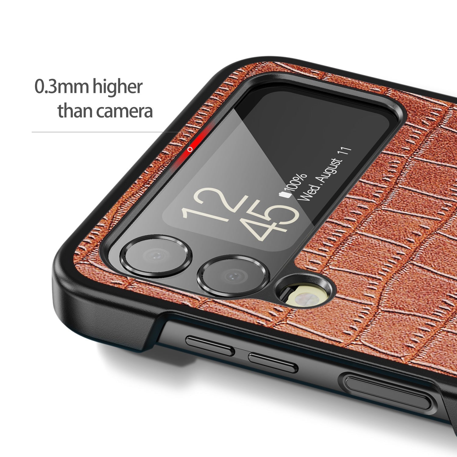 Premium Luxury Crocodile Leather Pattern Back Case for Samsung Galaxy Z Flip 3
