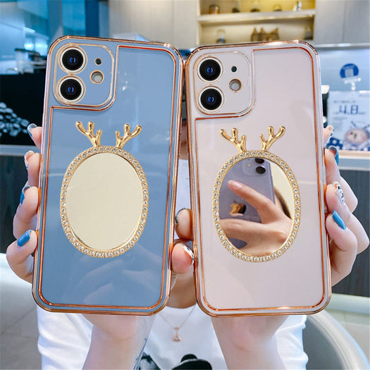Luxury Plating Mirror Back Girlish Phone Case for Apple iPhone 12
