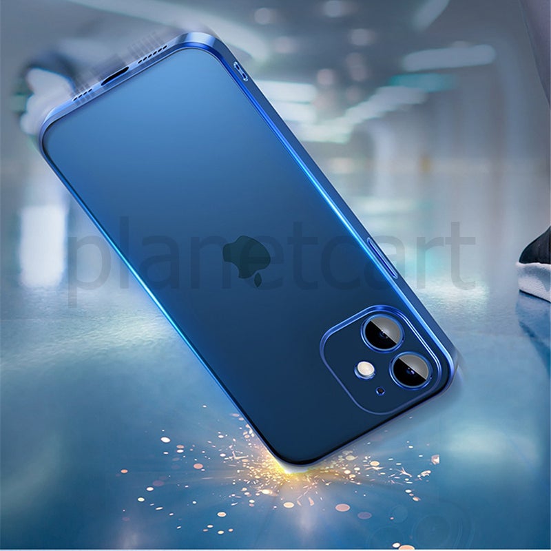 Premium Glossy Look Square Silicon Clear Case For iPhone 12