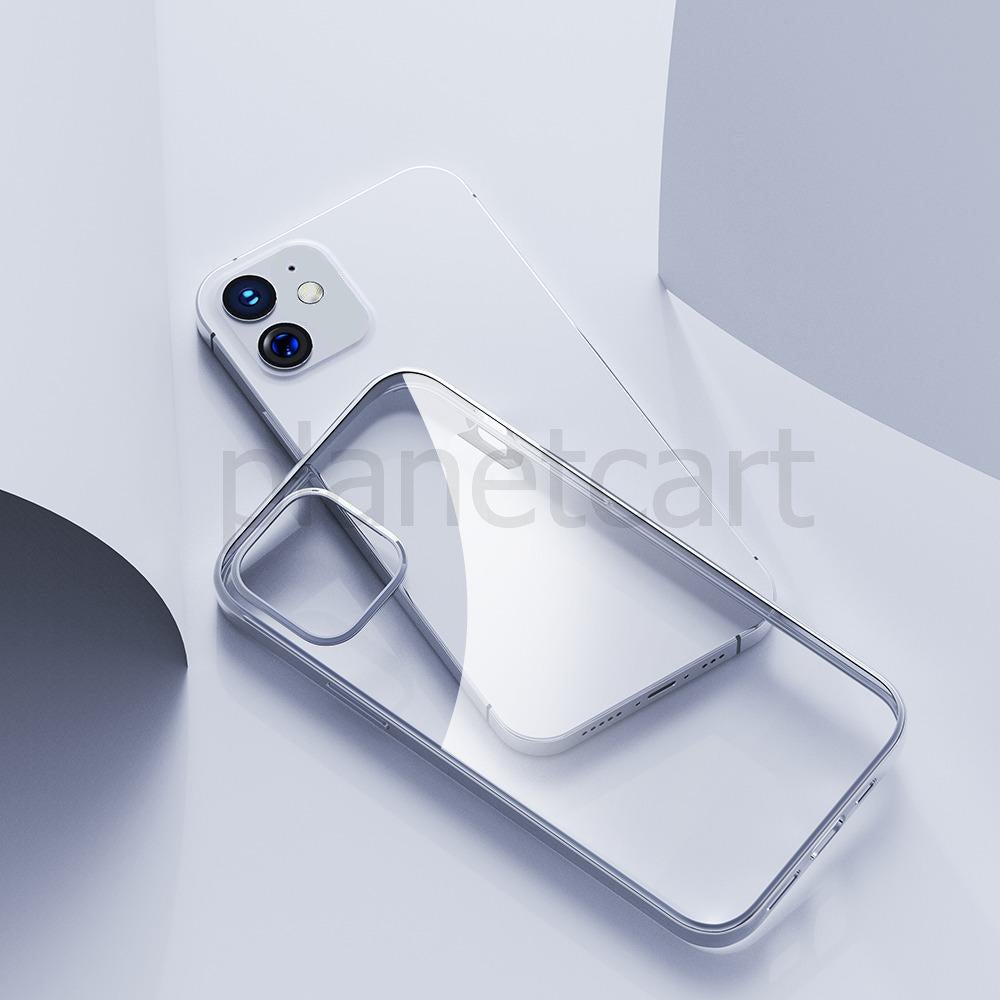 Premium Glossy Look Square Silicon Clear Case For iPhone 12/12 Pro