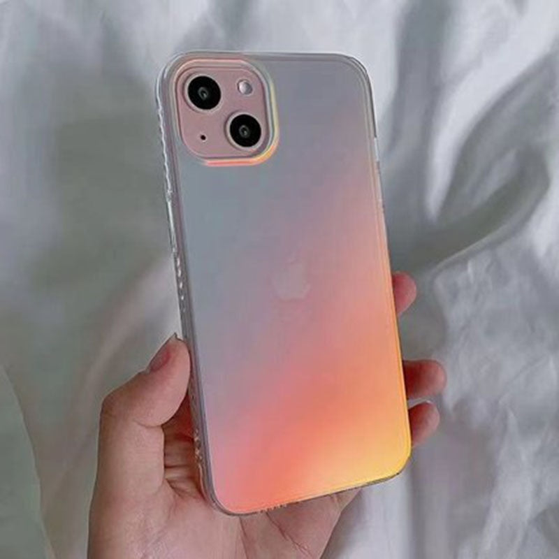 Premium Anti Shock Rainbow Laser Gradient Back Case For iPhone 14 Plus