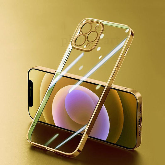 New Square Silicon Clear Case With Camera Protection For iPhone 13 Series - planetcartonline