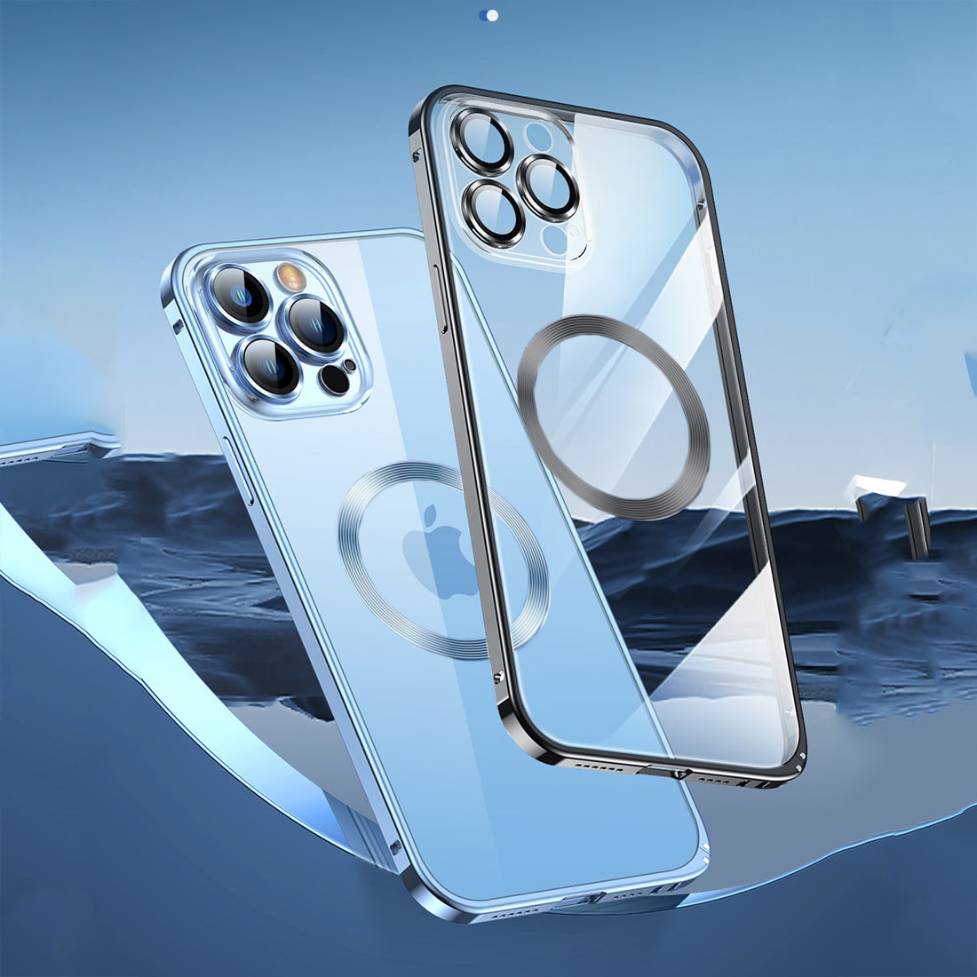 Premium Clear MagSafe Armor Metal Lens Bumper Back Case for iPhone 16 Series