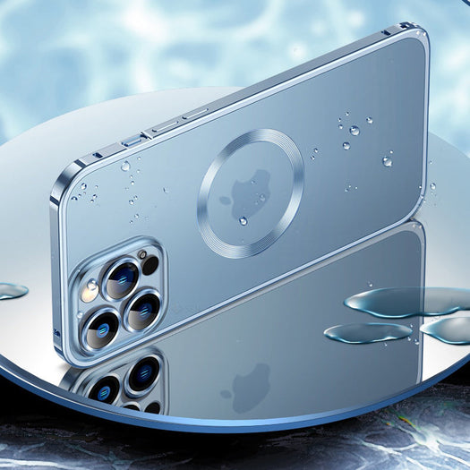 Premium Clear MagSafe Armor Metal Lens Bumper Back Case for iPhone 16 Series