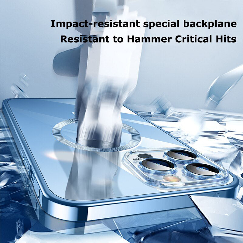 Premium Clear MagSafe Armor Metal Lens Bumper Back Case for iPhone 12 Pro Max