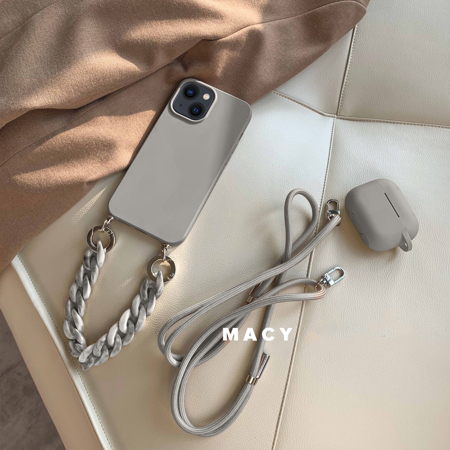 Premium Silicone Crossbody Detachable Straps Lanyard Girlish Case for Apple iPhone 13