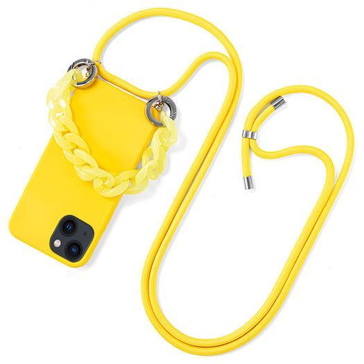 Premium Silicone Crossbody Detachable Straps Lanyard Girlish Case for Apple iPhone 13