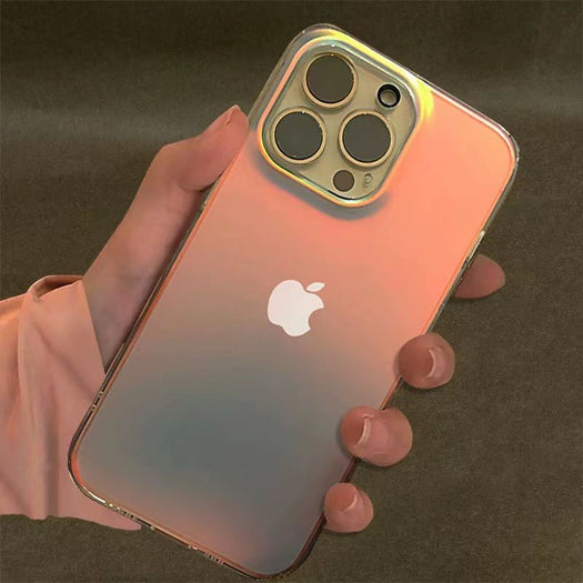Premium Anti Shock Rainbow Laser Gradient Back Case For iPhone 14 Pro