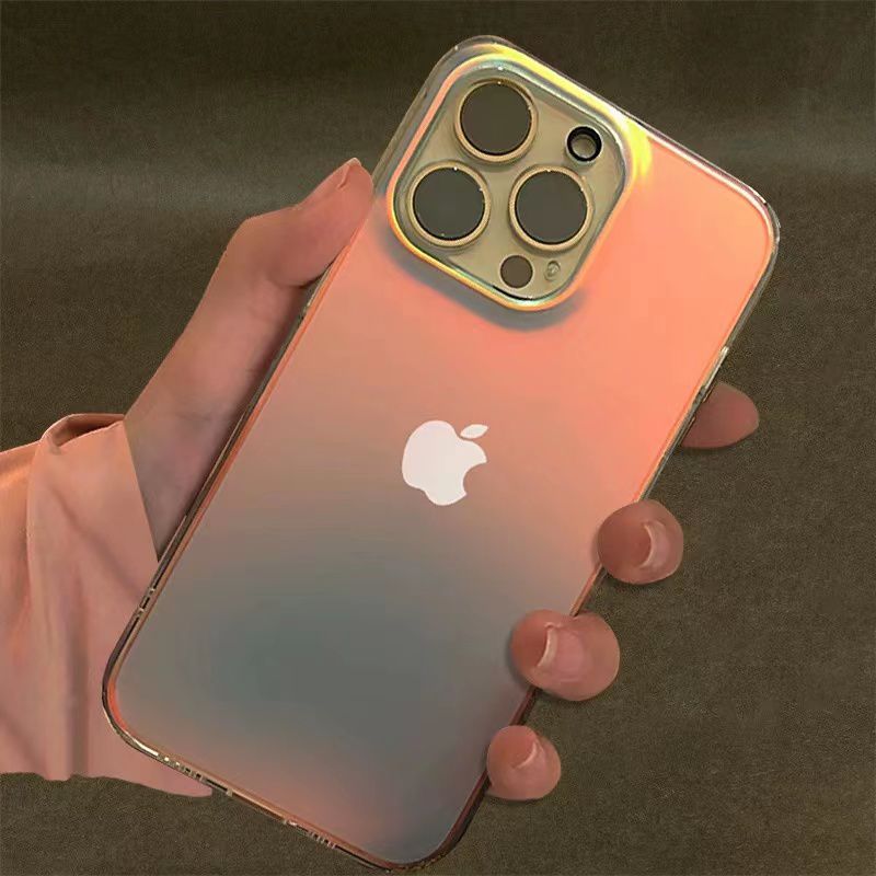 Premium Anti Shock Rainbow Laser Gradient Back Case For iPhone 14 Pro Max