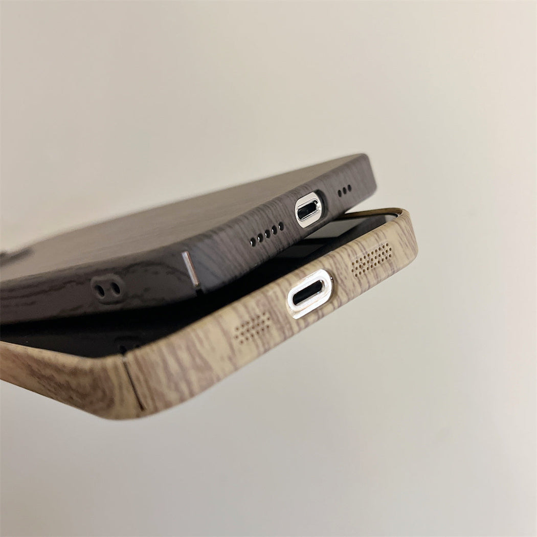 Luxury Ultra-thin Wood Grain Design Phone Case For iPhone 15