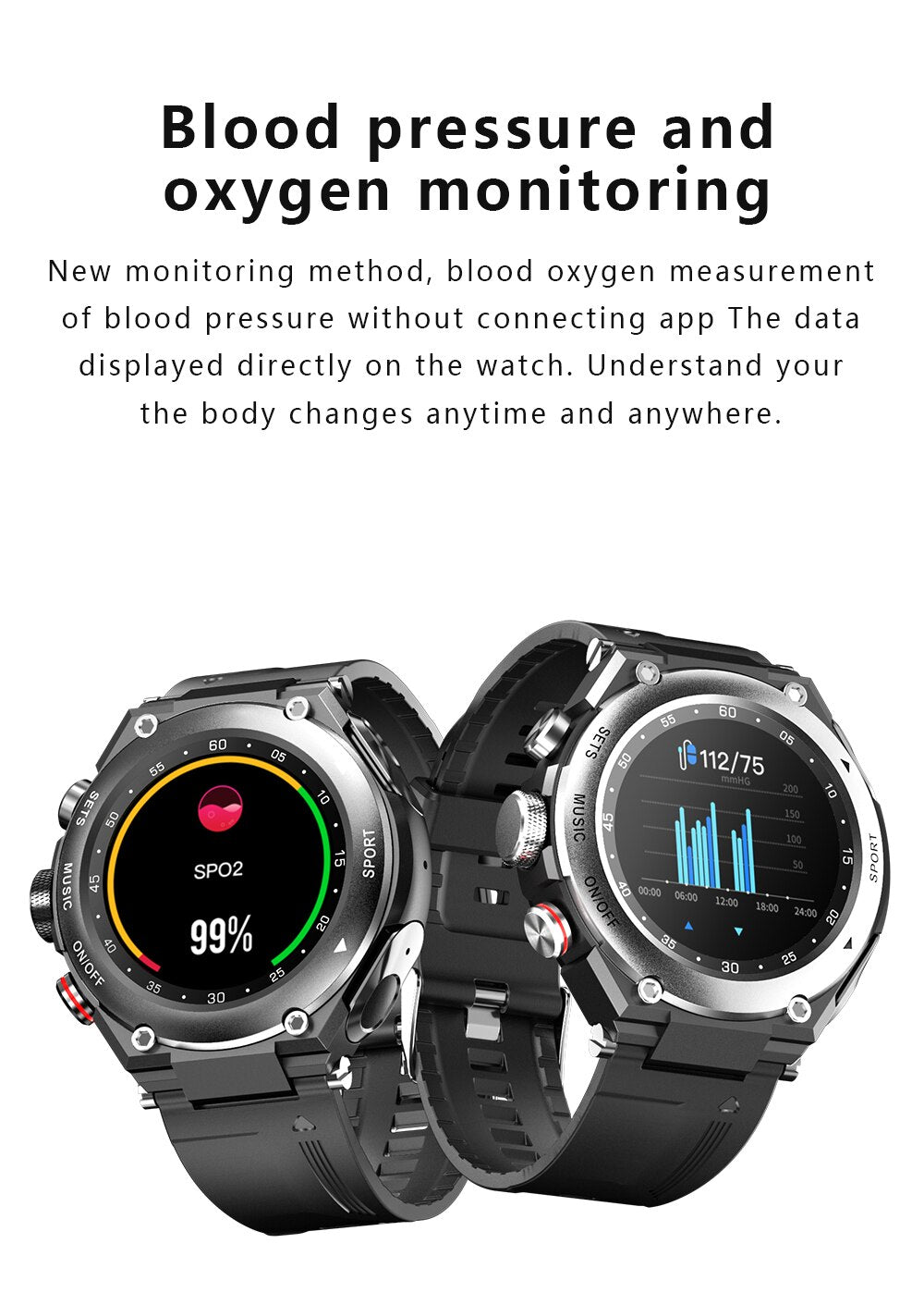 Monsta 2 in 1 Sports Smartwatch with built in Airbuds