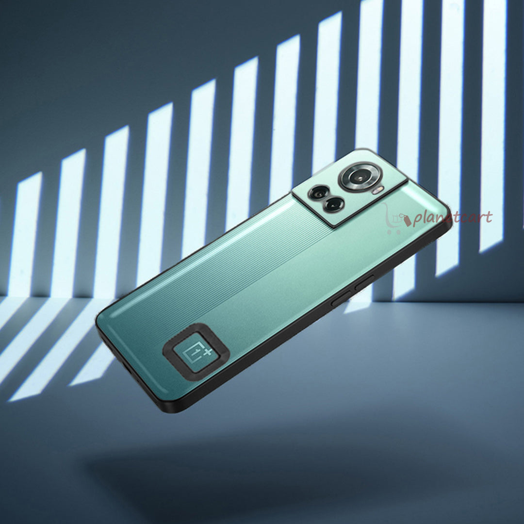 The Premium Electroplated Square Silicon Clear Camera Protection Back Case Cover For Oneplus