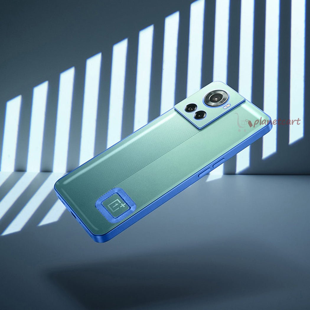 The Premium Electroplated Square Silicon Clear Camera Protection Back Case Cover For OnePlus 10R