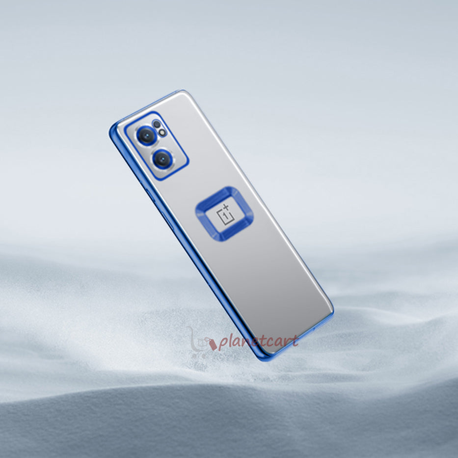 The Premium Electroplated Square Silicon Clear Camera Protection Back Case Cover For OnePlus Nord CE2