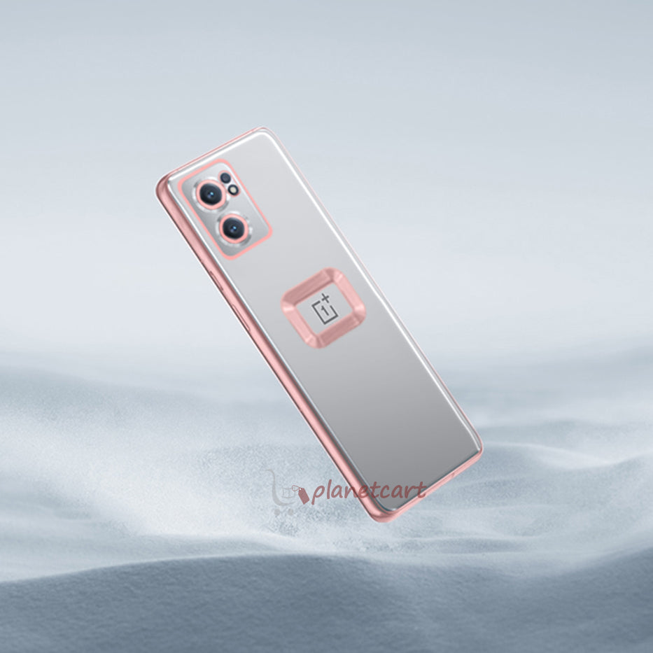 The Premium Electroplated Square Silicon Clear Camera Protection Back Case Cover For OnePlus Nord CE2