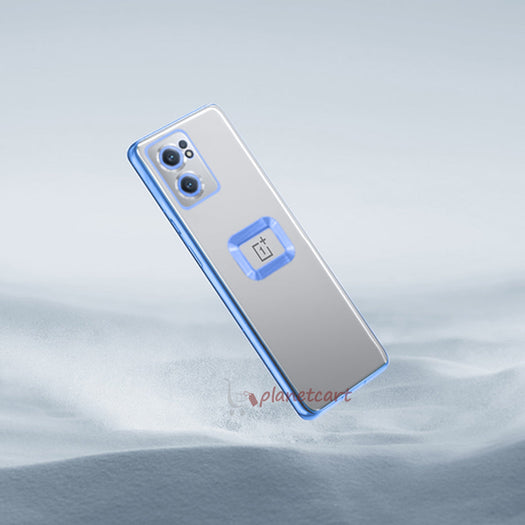 The Premium Electroplated Square Silicon Clear Camera Protection Back Case Cover For OnePlus Nord CE2