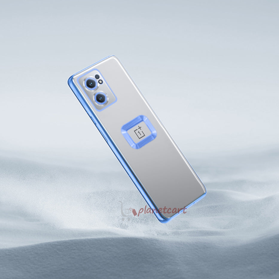 The Premium Electroplated Square Silicon Clear Camera Protection Back Case Cover For OnePlus Nord CE2