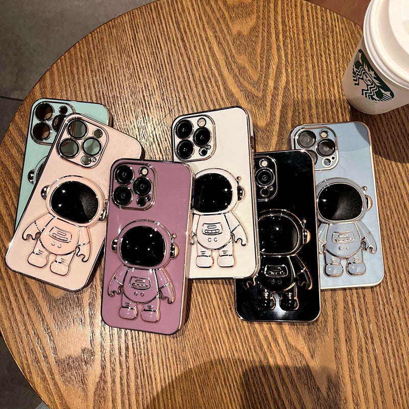 Astronaut Luxurious Gold Edge Back Case For iPhone 11 Series