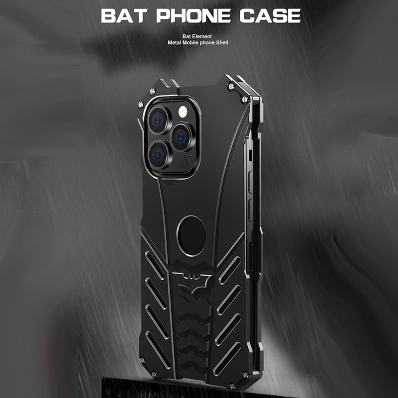 Batman Premium Luxury Metal Phone Case with Bat Stand for iPhone 14 Pro